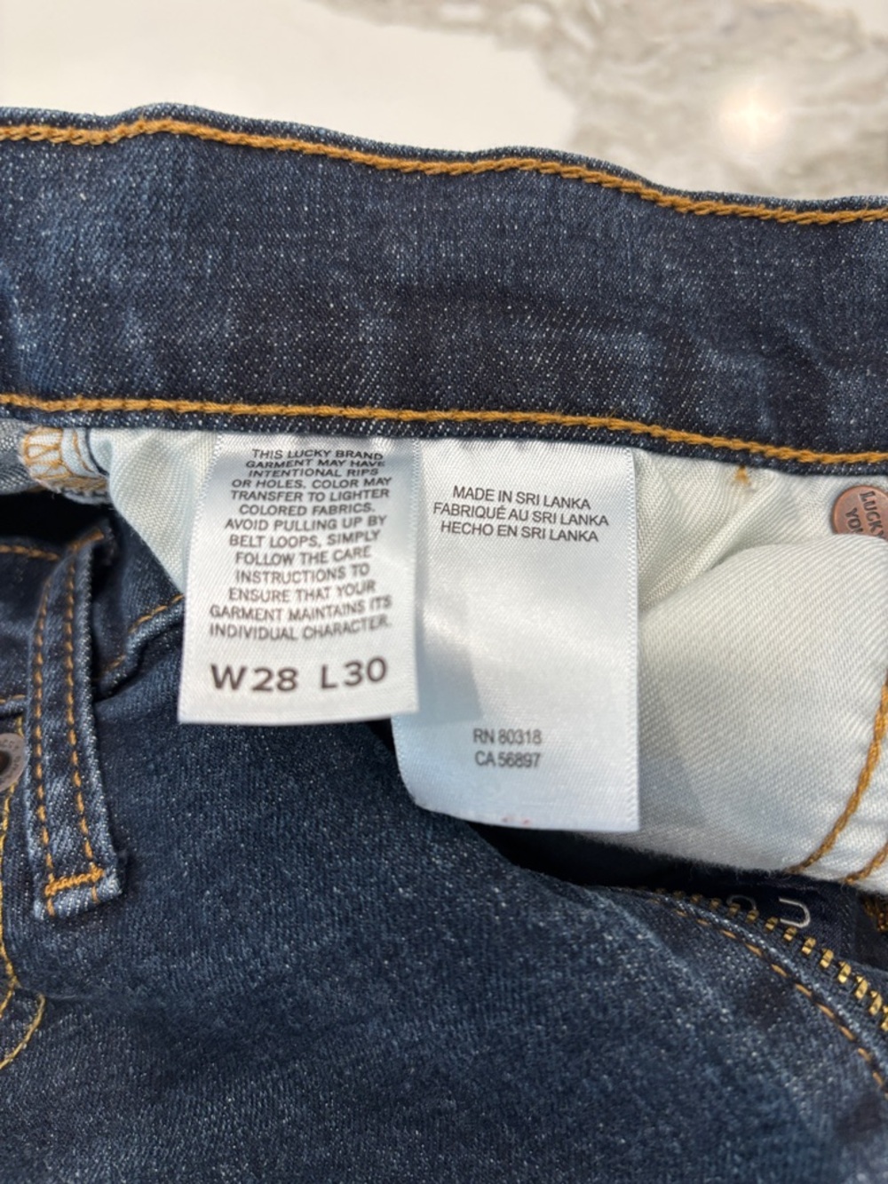 Lucky Brand unisex 410 Slim Jeans - Dark Blue Wash - Picture 3 of 5